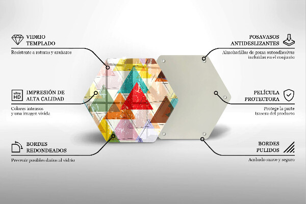 Tabla de cortar de vidrio Triángulos pintados