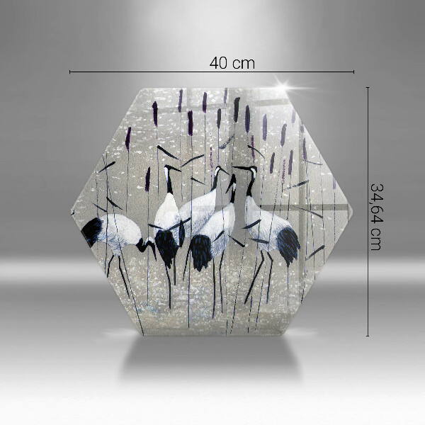 Tabla de cortar de vidrio Grullas japonesas