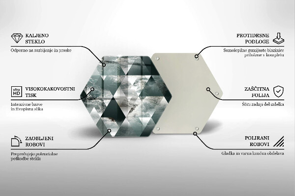 Tabla de cortar de vidrio Triángulos y agua