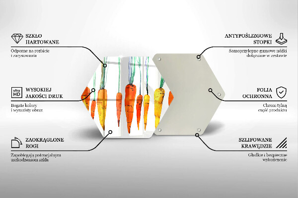 Tabla de cortar de vidrio Ilustración de zanahoria