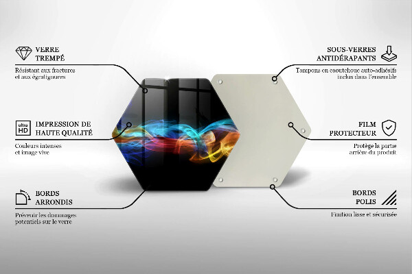 Tabla de cortar de vidrio Humo colorido