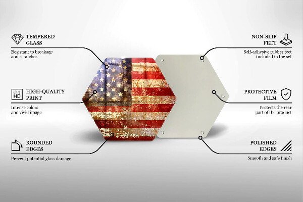 Tabla de cortar de vidrio Bandera de estados unidos américa
