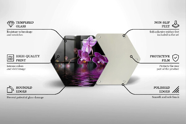 Tabla de cortar de vidrio Agua zen de orquídeas