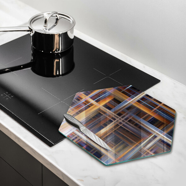 Tabla de cortar de vidrio Líneas de pintura abstractas