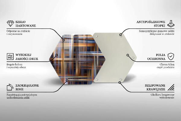 Tabla de cortar de vidrio Líneas de pintura abstractas