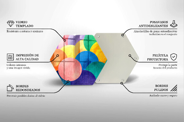 Tabla de cortar de vidrio Círculos de colores