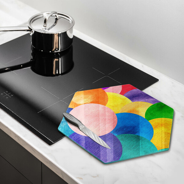 Tabla de cortar de vidrio Círculos de colores