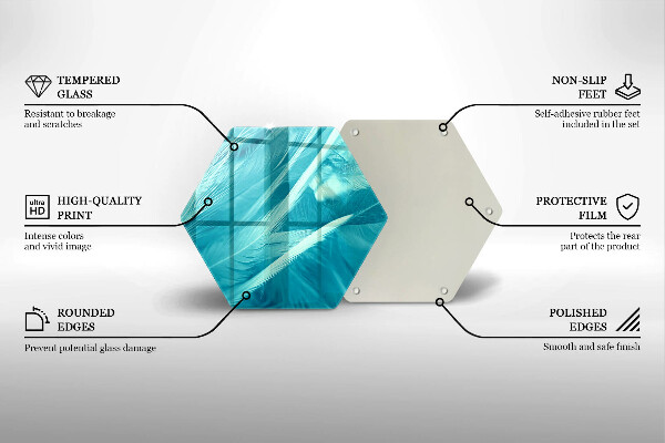 Tabla de cortar de vidrio Plumas delicadas