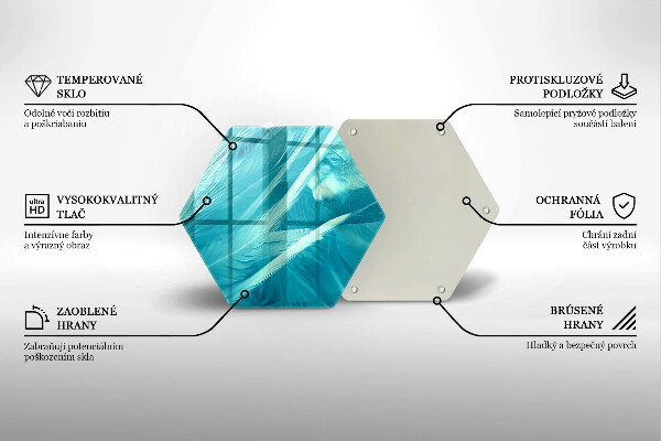 Tabla de cortar de vidrio Plumas delicadas