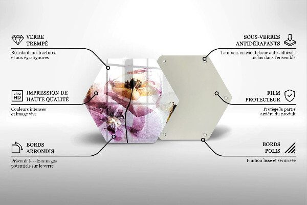 Tabla de cortar de vidrio Flores delicadas