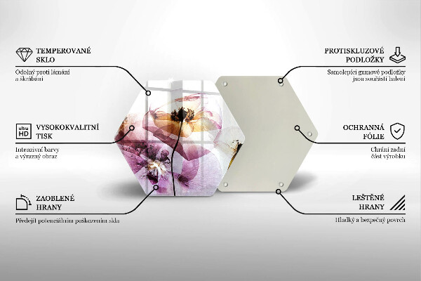 Tabla de cortar de vidrio Flores delicadas