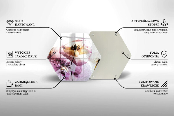 Tabla de cortar de vidrio Flores delicadas