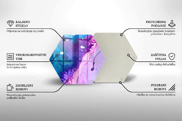 Tabla de cortar de vidrio Tintas de abstracción