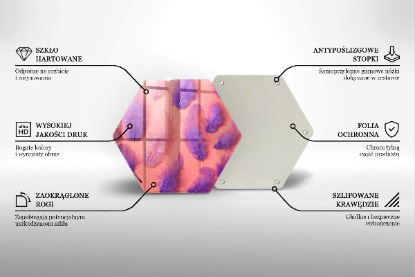 Tabla de cortar de vidrio Plumas esponjosas