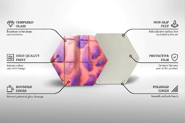 Tabla de cortar de vidrio Plumas esponjosas