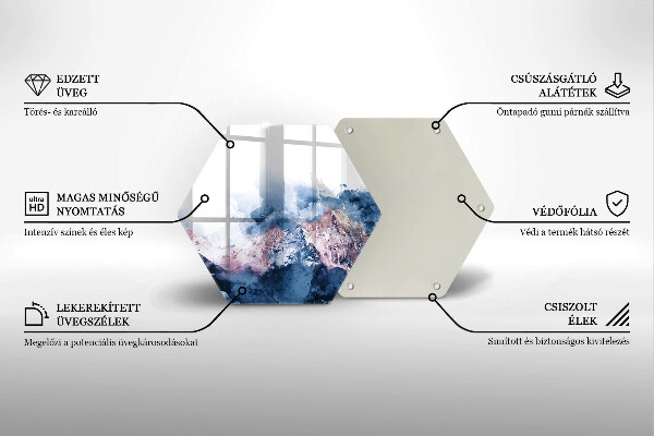 Tabla de cortar de vidrio Montañas pintadas abstractas