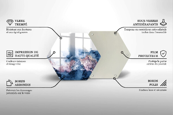 Tabla de cortar de vidrio Montañas pintadas abstractas