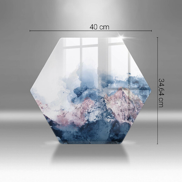 Tabla de cortar de vidrio Montañas pintadas abstractas