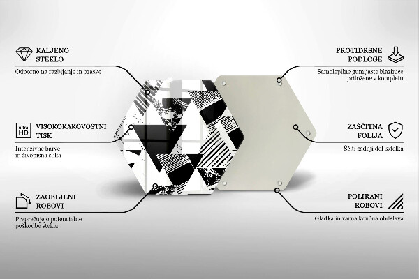 Tabla de cortar de vidrio Triángulos geométricos