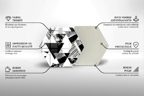 Tabla de cortar de vidrio Triángulos geométricos