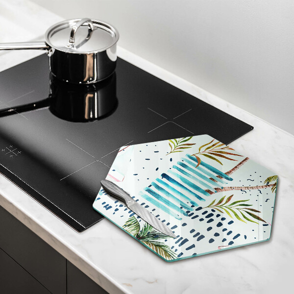 Tabla de cortar de vidrio Ilustraciones de vacaciones