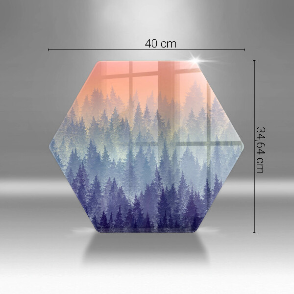 Tabla de cortar de vidrio Bosque al atardecer