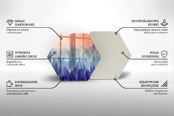Tabla de cortar de vidrio Bosque al atardecer