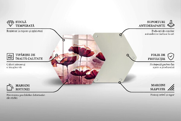 Tabla de cortar de vidrio Pintura de flores