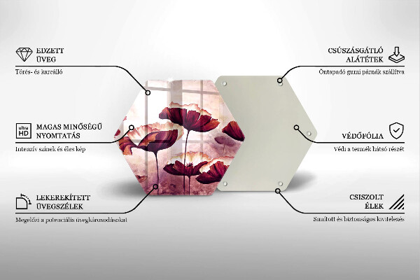 Tabla de cortar de vidrio Pintura de flores