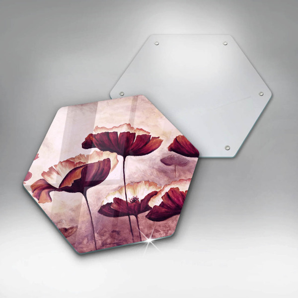 Tabla de cortar de vidrio Pintura de flores