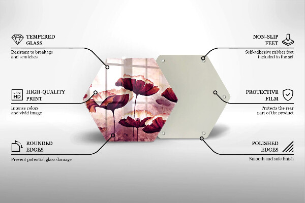 Tabla de cortar de vidrio Pintura de flores