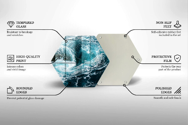 Tabla de cortar de vidrio Olas de agua espumosas
