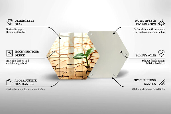Tabla de cortar de vidrio Una planta solitaria