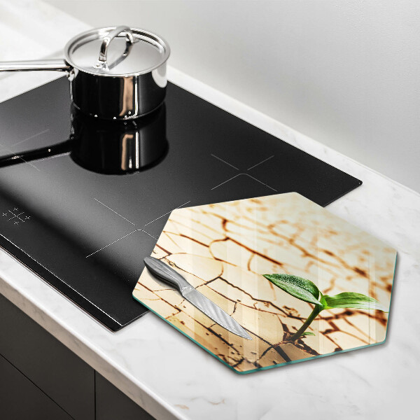 Tabla de cortar de vidrio Una planta solitaria