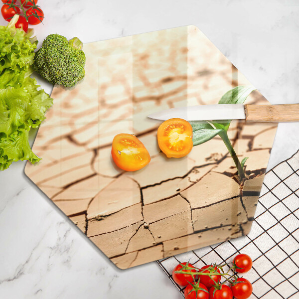 Tabla de cortar de vidrio Una planta solitaria