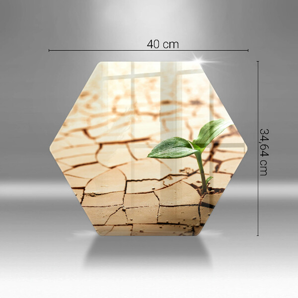 Tabla de cortar de vidrio Una planta solitaria