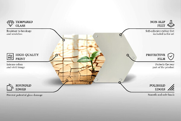 Tabla de cortar de vidrio Una planta solitaria