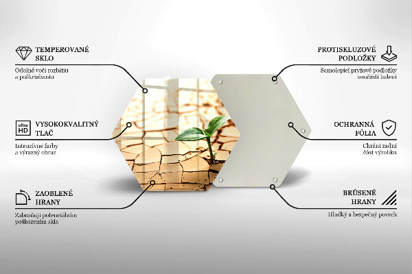 Tabla de cortar de vidrio Una planta solitaria