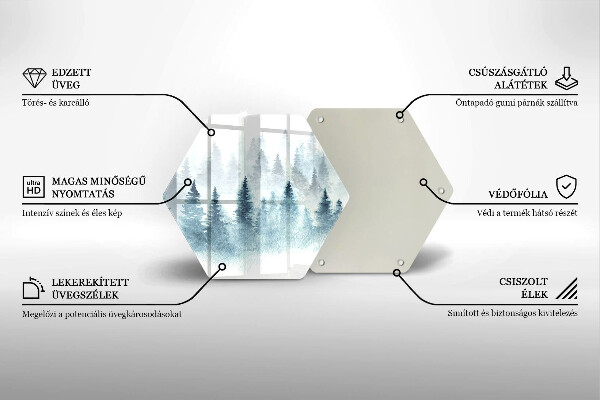 Tabla de cortar de vidrio Bosque de invierno pintado
