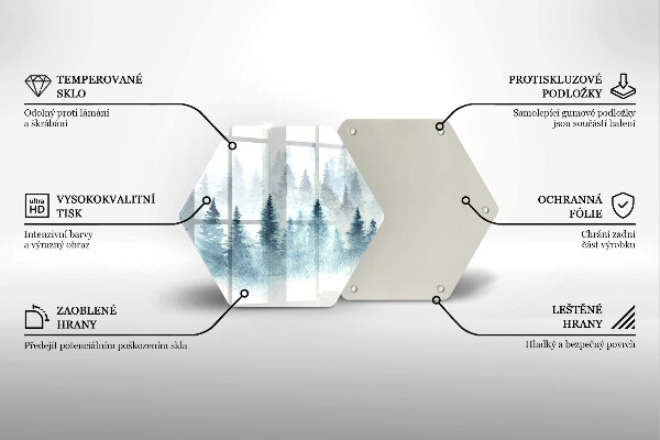 Tabla de cortar de vidrio Bosque de invierno pintado