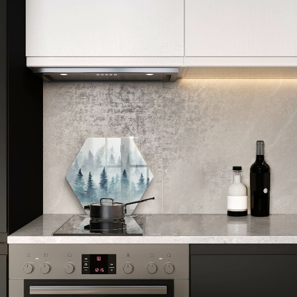 Tabla de cortar de vidrio Bosque de invierno pintado