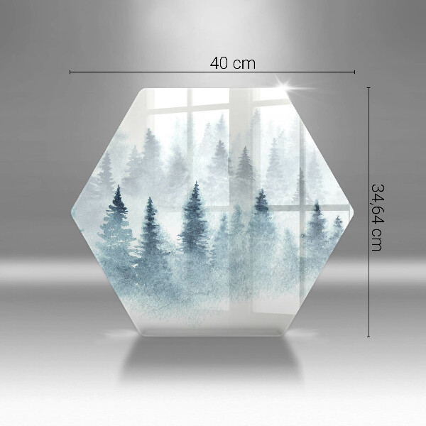 Tabla de cortar de vidrio Bosque de invierno pintado