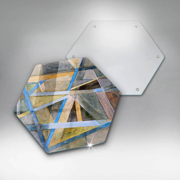 Tabla de cortar de vidrio Abstracción de líneas pintadas