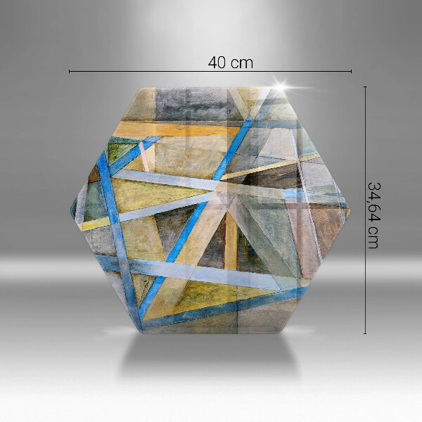 Tabla de cortar de vidrio Abstracción de líneas pintadas