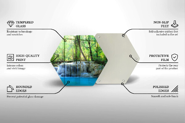 Tabla de cortar de vidrio Cascada en el bosque