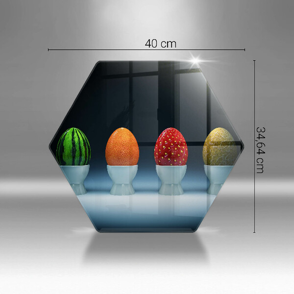 Tabla de cortar de vidrio Huevos de frutas abstractos