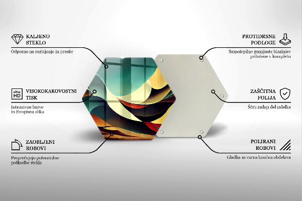 Tabla de cortar de vidrio Abstracción de formas