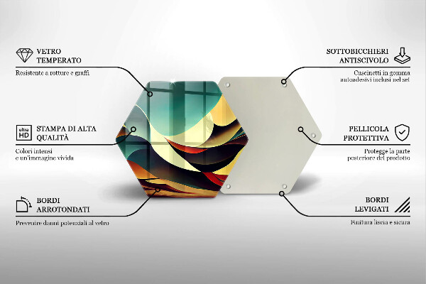 Tabla de cortar de vidrio Abstracción de formas