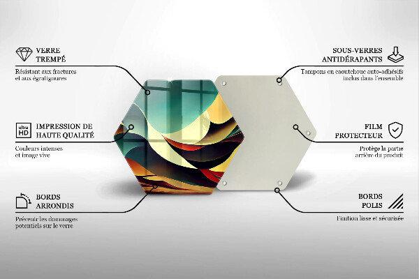 Tabla de cortar de vidrio Abstracción de formas