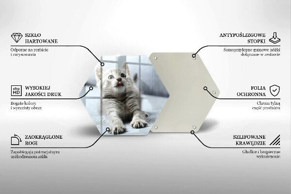 Tabla de cortar de vidrio Pequeño gatito lindo